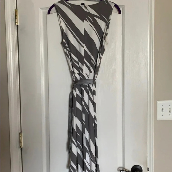 Gray and White Striped Dress - Picture 2 of 10